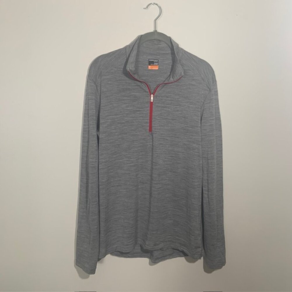 Icebreaker Men 200 Oasis Gorpcore Base Layer Merino Wool Ski Hiking Top M Flaw